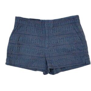 Gap blue grey color blend eyelet chambray embroidery shorts size 0